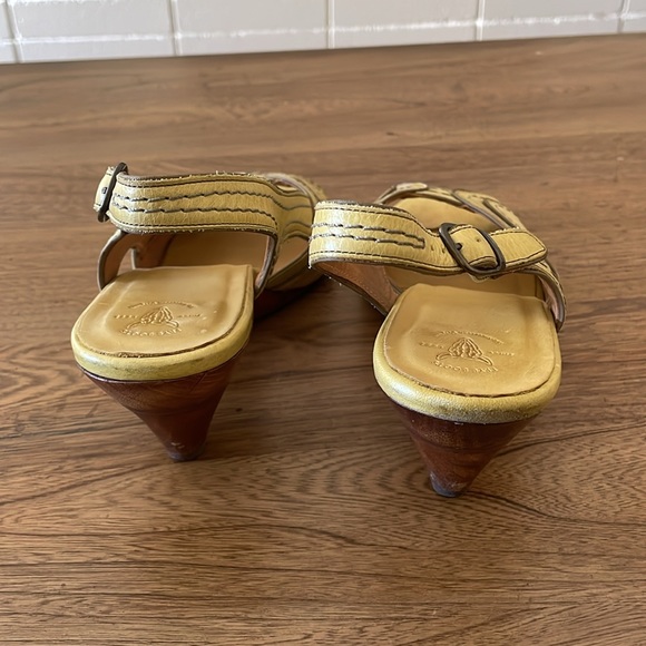 Frye Leather Slingback Sandals; Yellow - Picture 3 of 5